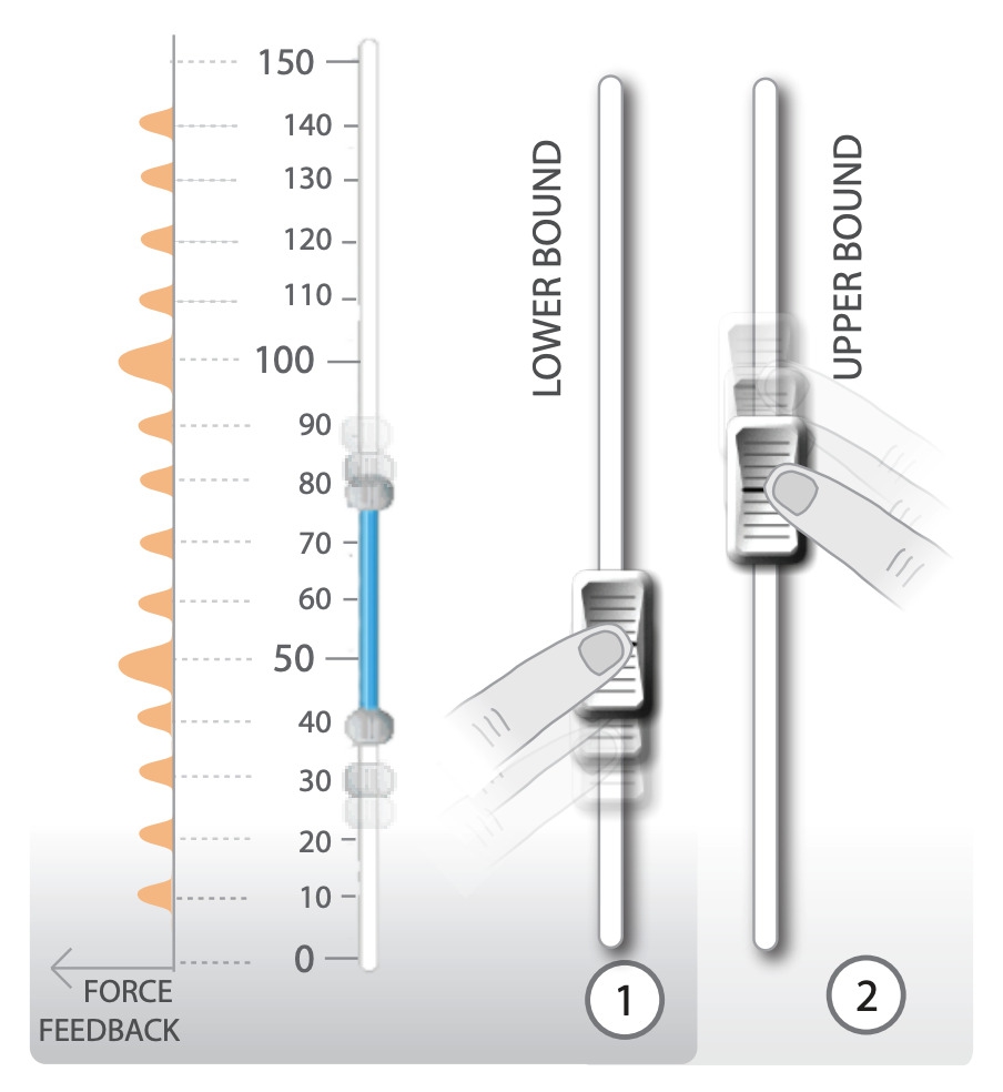 Ticks from the Force Feedback Slider