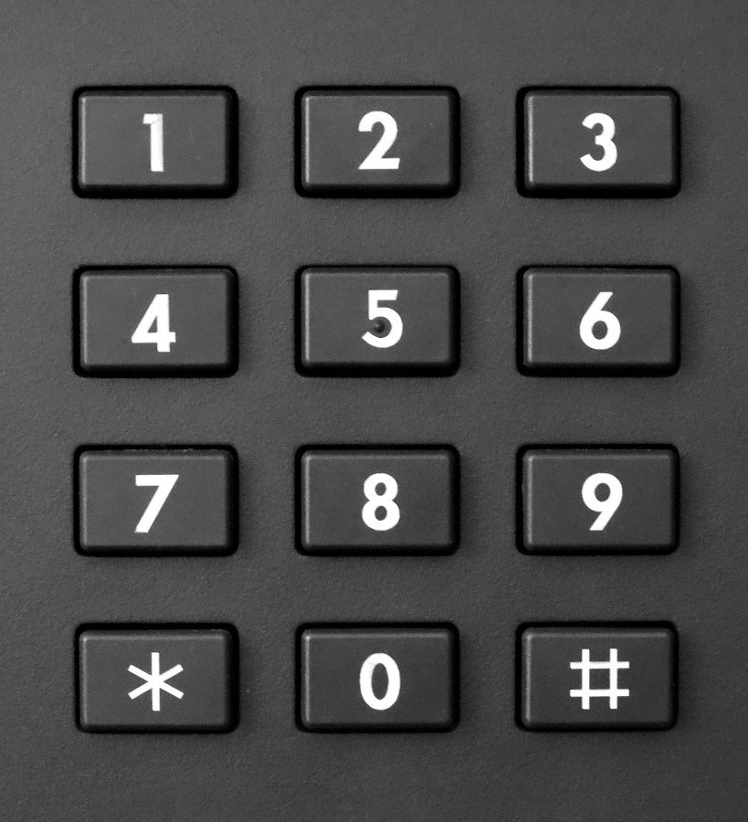 A telephone keypad