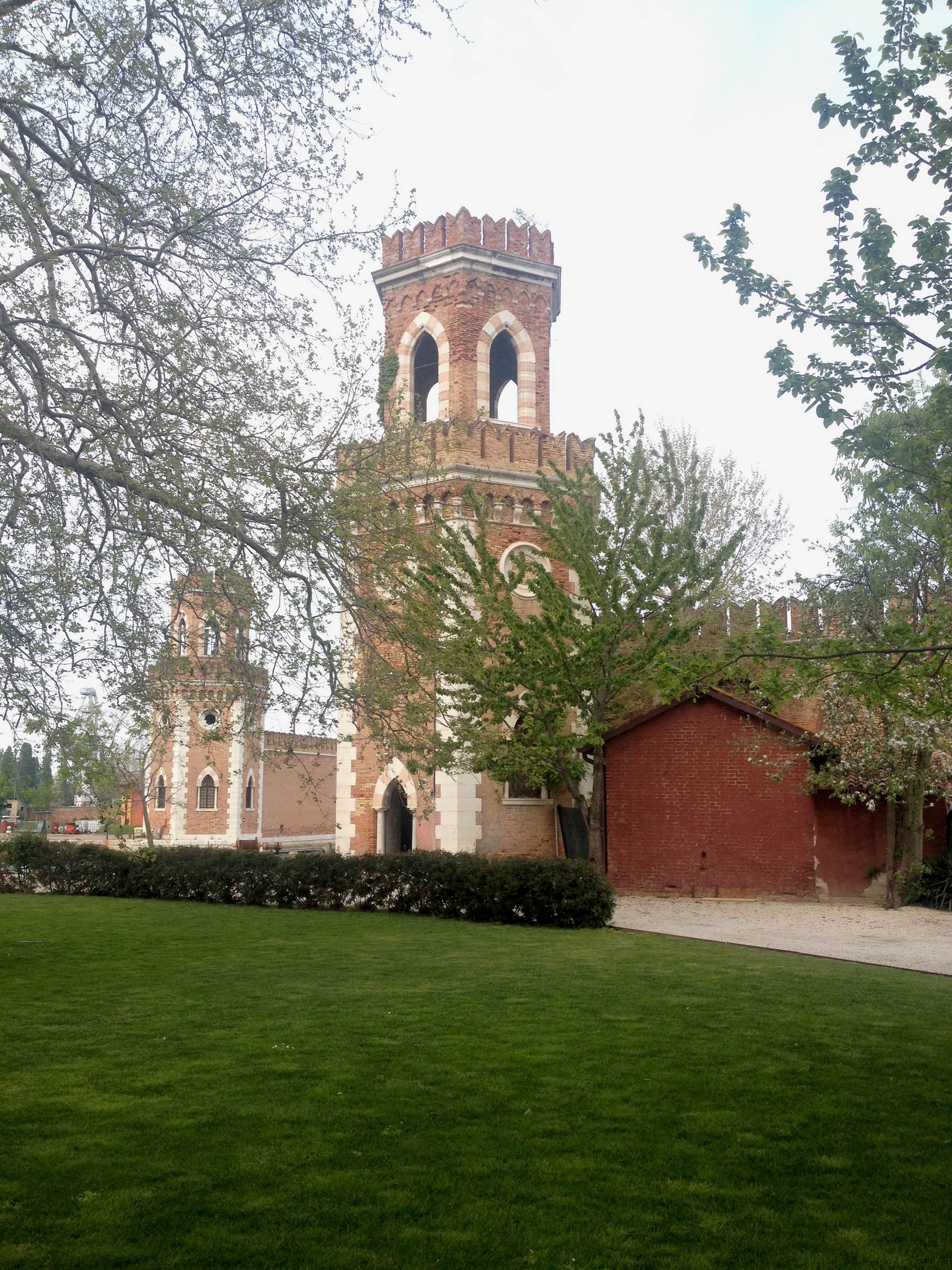 The Song of the Germans: The 18th century tower, on the port of the Arsenale, in which the installation was situated.